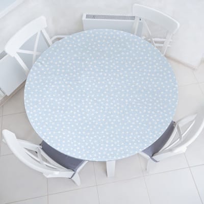 New Bed Floraal Verspreide Kleine Bloemen Rekbare Ronde Tafellaken, Elastische Stof Tafelhoes rondom 91 cm - 102 cm Diameter
