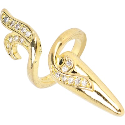 Dames Vinger Nagels Ringen Charmante Strass Steentjes Nagelhoes Ring voor Nagellak Decoratie Zilveren Staart beige