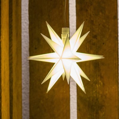 STERNTALER LED ster, buiten, 18-punten, Ø 12 cm batterij wit