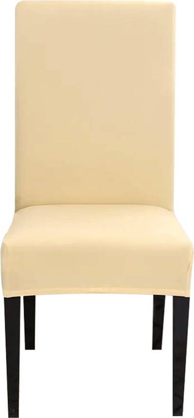 Intirilife 4x Elastische Stoelhoes in CRÈME met 38 - 45 cm zitting en 45 - 65 cm rugleuninghoogte - Voor feesten bruiloften hotels of thuis in de eetkamer