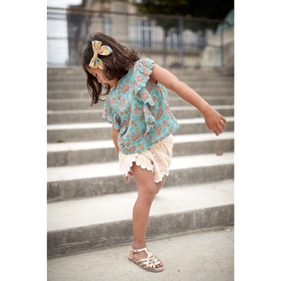 Louise Misha Blouse Hija Turquoise Flowers Size: 9M | Shirts Outlet | Unisex | Blauw