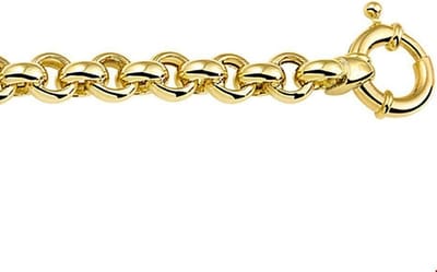 Zilgold Armband Jasseron 7 mm - Geelgoud Met Zilveren Kern