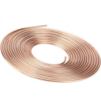 Tube de Conduite de Frein 25 pieds Cuivre Nickelé 3/16in OD Rouleau de Bobine pour Freinage Hydraulique Système de Carburant(Or ) beige