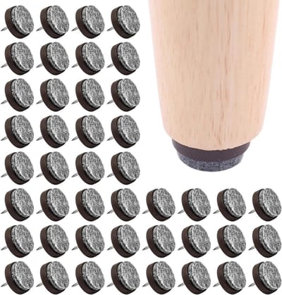 Viltglijders Nagel - Stoelpootbeschermers Meubels - Vloer Beschermen - Anti-kras Geluidsreductie - 22 mm Rond - Bruin
