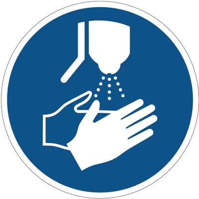 Handen desinfecteren gebodsbord - M061 | gecoat dibond materiaal | 10 cm
