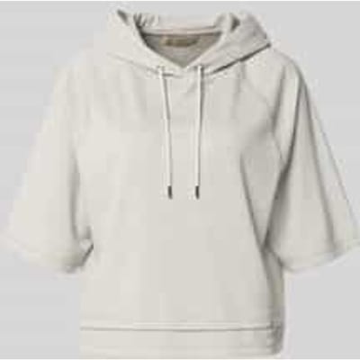 Hoodie met viscose, in halfmouws design