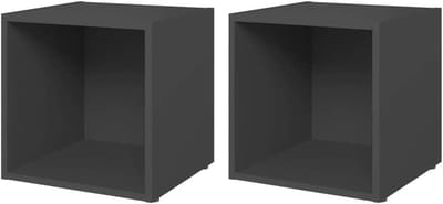 TV Kastje - Mediabox Opbergkast - Woonkamer Inrichten - Houtnerf Patroon - 37 x 35 x 37 cm - Grijs