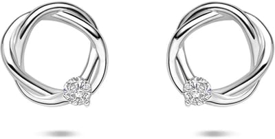 Zilveren gerhodineerde oorknoppen zirkonia 10 mm - 1341265