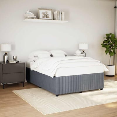 vidaXL - Bedframe - zonder - matras - 140x200 - cm - fluweel - donkergrijs