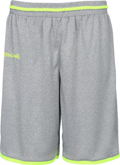 Spalding Move Basketbalshort Heren - Grijs Gemeleerd / Fluogeel | Maat: S