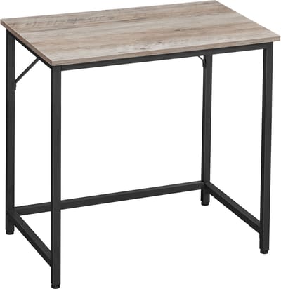 Greige Zwart Bureau - Studietafel - Werkstation - Spaanplaat en staal - Lichtgewicht - Eenvoudige montage - Ruim - 50 cm x 80 cm x 76 cm