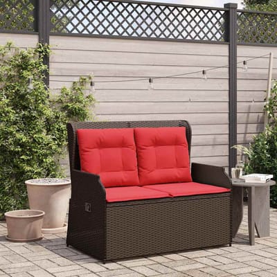 vidaXL - Tuinbank - Bruin - poly - rattan
