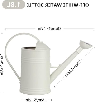 Gietijzeren Gieter - Waterplanten Spuit - Planten Verzorgen - Roestvrijstalen Spuit - 1.8 Liter - Wit