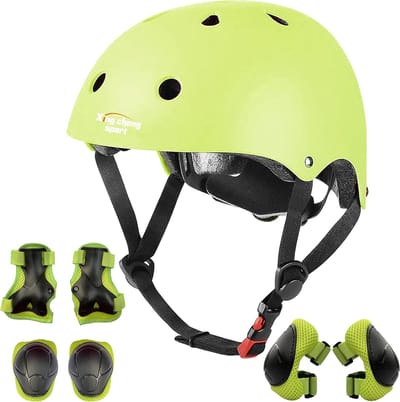 Kinderen Beschermingsset - Sport uitrusting - Buitensporten - 7-delige set - 48-54 cm hoofdomtrek - Groen