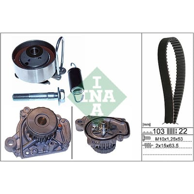 Schaeffler Ina Waterpomp + distributieriem set INA 530 0505 31