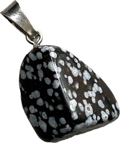 Sneeuwvlok Obsidiaan Trommelsteen Hanger