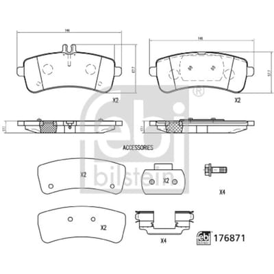 Remblokset FEBI BILSTEIN 176871, achter