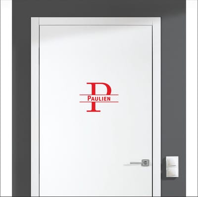 Deursticker Met Naam -  Paulien - Rood