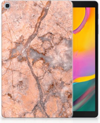 Samsung Galaxy Tab A 10.1 (2019) Tablet Back Cover Marmer Oranje