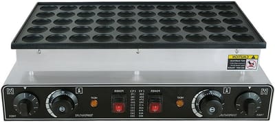 Pannenkoekenmaker Elektrisch - Mini Poffertjesbakker - Snack Bereiden - Antiaanbak Plaat - 50 Gaten - Zilver