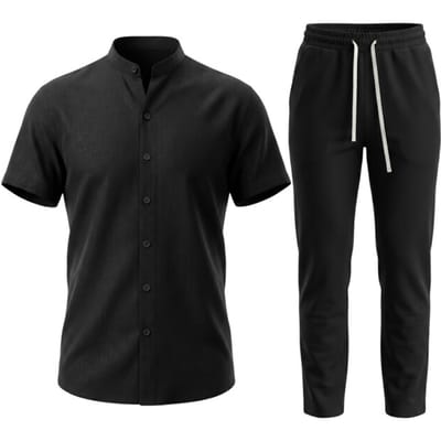Zomerset Heren - Zomerbroek Heren - Shirt en Lange Broek - Twinsets - C211 -Zwart