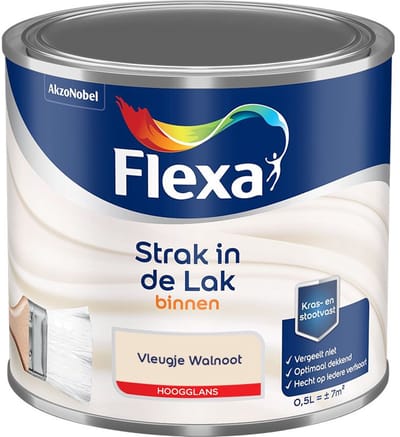 Flexa - Strak In De Lak Binnenlak Hoogglans - Vleugje Walnoot - Mengverf - 500 Ml