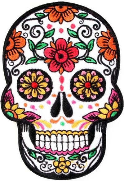 Applicatie Sugar skull 10,5x7 cm met lijm