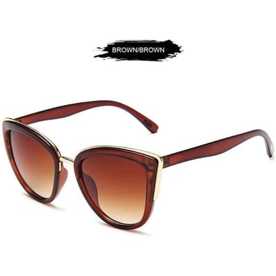 Klassieke Cat Eye Dames Zonnebril Vintage Anti-glare Zonnebril Vrouwelijke Mode Luipaard Rijden Reizen Shades UV400 bruin
