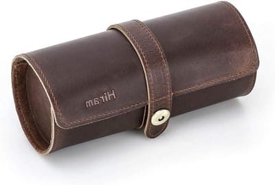 Handgemaakte leren reiskoffer voor 3 horloges, draagbare horloge-opbergtas en organizer voor onderweg