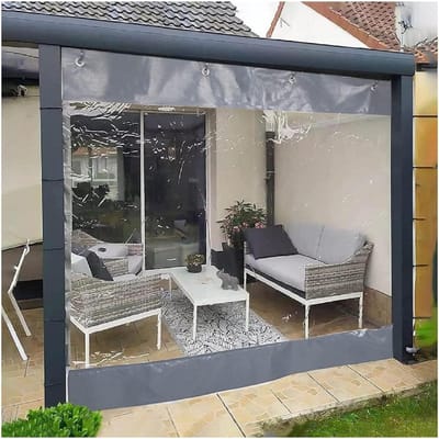 Buitengordijn met paneel - Zijwand privacypaneel - Terras Afschermen - Waterdicht en UV-bestendig - 4.4x2.5m - Grijs