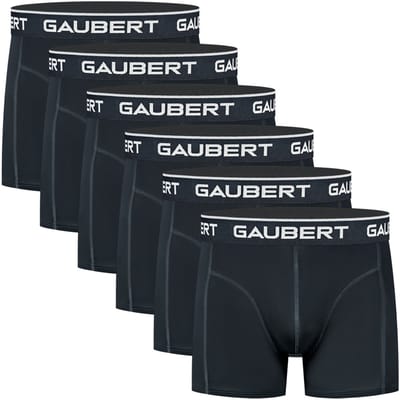 Katoenen boxershorts | Hypoallergeen | Merk: Gaubert | Kleur: Zwart | Heren | 6 stuks