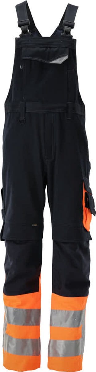 Mascot Safe Supreme Amerikaanse overall met kniezakken 15669-860 - donkermarine/hi-vis oranje - C46 - 76