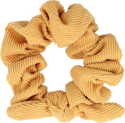 Haarsoires Haarelastiek Scrunchie – Strikje –Velvet ribstof – Lichtbruin - Haarkrinkel - Haar Elastiek met Stof - Zacht & Haarvriendelijk