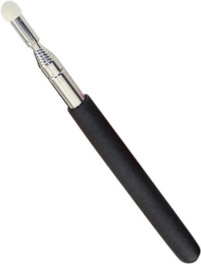 Aanwijsstok Uitschuifbaar - Telescopische Pen - Presenteren Leren - Zachte Punt Krasvrij - 25 tot 120 cm - Zwart