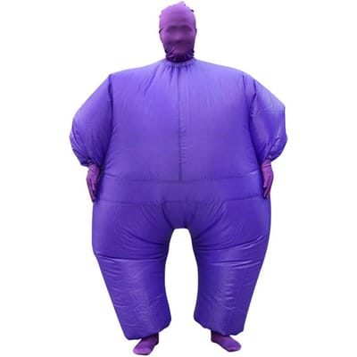 Opblaasbaar Volledig Lichaamspak voor Volwassenen Grappig Opblaasbaar Kostuum Jumpsuit voor Festival Vakantie Themafeesten Type 2 purple