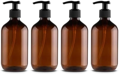 Famanu – Navulbare pompflessen 500 ml voor zeep en shampoo – Set van 4