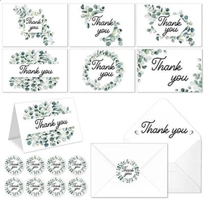 245 Stuks Bedankkaarten met Enveloppen en Stickers voor Bruiloft, Babyshower en Gelegenheden