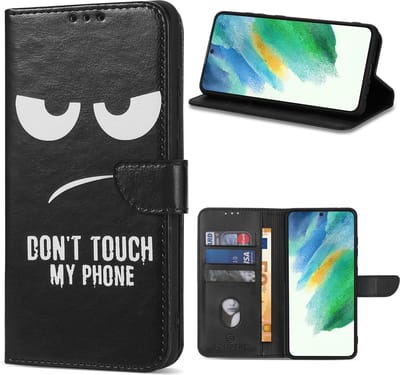 Geschikt Voor Samsung Galaxy S22 Plus Hoesje - Solidenz Bookcase S22 Plus - Telefoonhoesje S22 Plus - S22 Plus Case Met Pasjeshouder - Cover Hoes - Met Standaard - Draadloos Opladen - Don't Touch Me