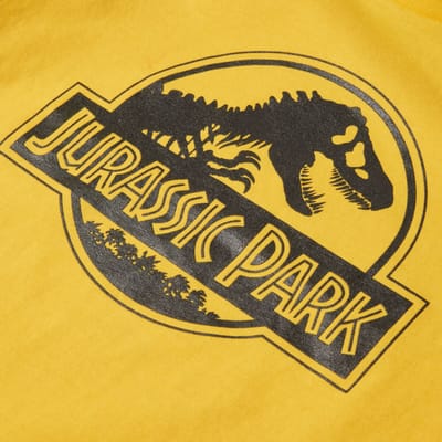 Jurassic Park Metallic Print Logo Kids' T-Shirt - Yellow - 110/116 (5-6 jaar)