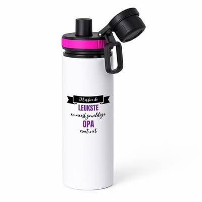 Hacebo® - Meest geweldige opa waterfles met draaidop roze - Opa - beste opa - verjaardagscadeau - cadeau voor opa - kado - water fles - 850ML