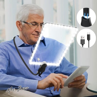 Mrs. Jones Oplaadbaar Vergrootglas Met Licht - Leesgrootglas Voor Senioren - Handsfree Vergrootglas Met Zwanenhals - Ultraheldere Lens - 257 x 187 cm .