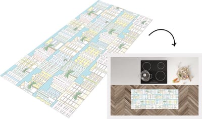 Keukenloper - Loper keuken - Miami - Skyline - Patroon - USA - 120x50 cm - Keukenloper vinyl