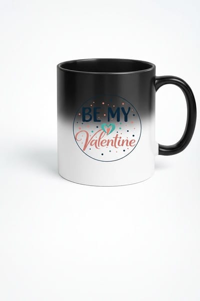 Magische Mok Valentijn - Be My Valentine - Warmtegevoelig Zwart - Romantisch Cadeau