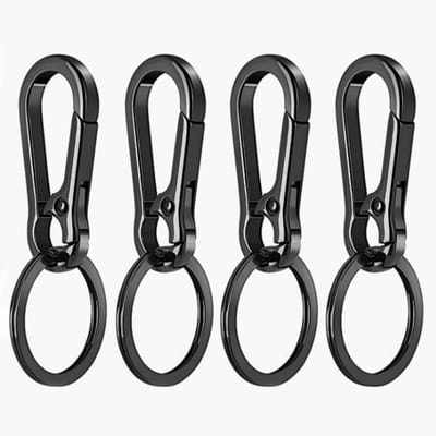 Metalen Karabijnhaak Clips - Sleutelhanger Houder - Sleutels Organiseren - Vernikkeld Zinklegering - 4 Stuks - Zilver