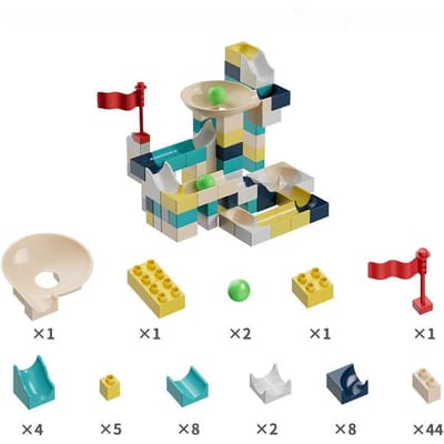 Blocs de Construction à Billes de Piste de Canal d'Eau Grandes Particules Type Tuyau Inséré Jouets Éducatifs pour Enfants Toboggan Assemblé Bille Roulante