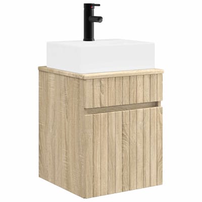 vidaXL - Wandgemaakte - spoelbak - wastafel - Sonoma - Eiken - 39 - x - 41 - x - 62,5 - cm