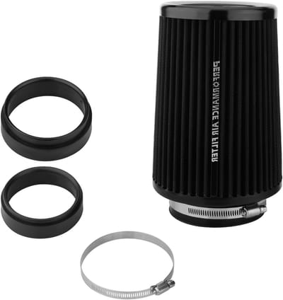 Hoge Doorstroming Koud Luchtfilter voor Auto en Motor in 3 Maten - Ronde Tapered Cone, Zwart, Verbeterde Prestaties en Efficiëntie