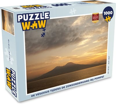 Puzzel De Vesuvius tijdens de zonsondergang bij Pompeï - Legpuzzel - Puzzel 1000 stukjes volwassenen