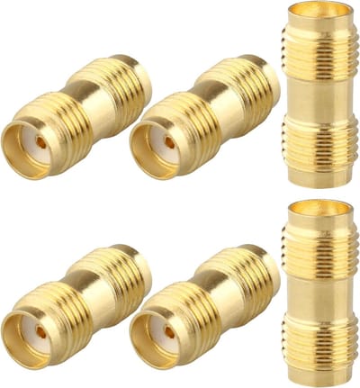 6 Stuks RF Coaxiale Adapter SMA Coax Connector voor WiFi Antenne, SMA Vrouwelijk naar SMA Vrouwelijk, Geschikt voor 2G 3G 4G LTE Antennes en SMA Kabels