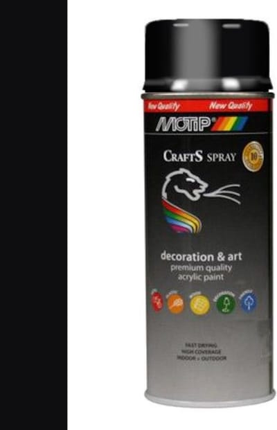 Motip crafts acryllak mat gitzwart (RAL 9005) - 400 ml
